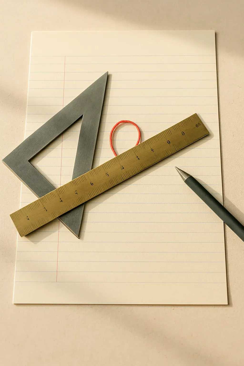Abstract warm-toned composition of ruled lines and a squared frame, echoing a printed ledger page.